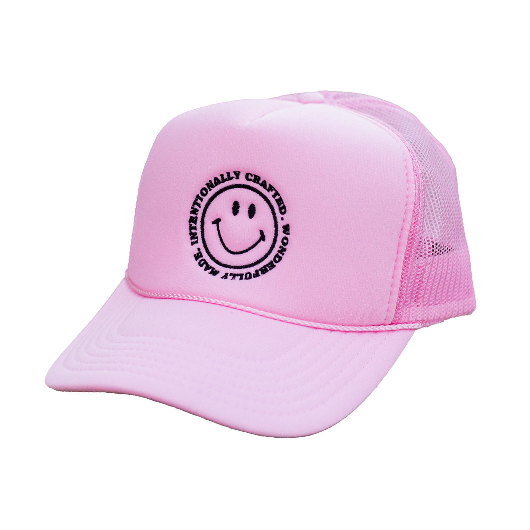 SMILEY TRUCKER HAT - PINK
